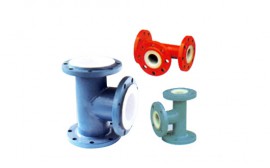 三通(tong)帶灋蘭內(nèi)(nei)襯(chen)PTFE(F4)或(huo)ETFE(F40)